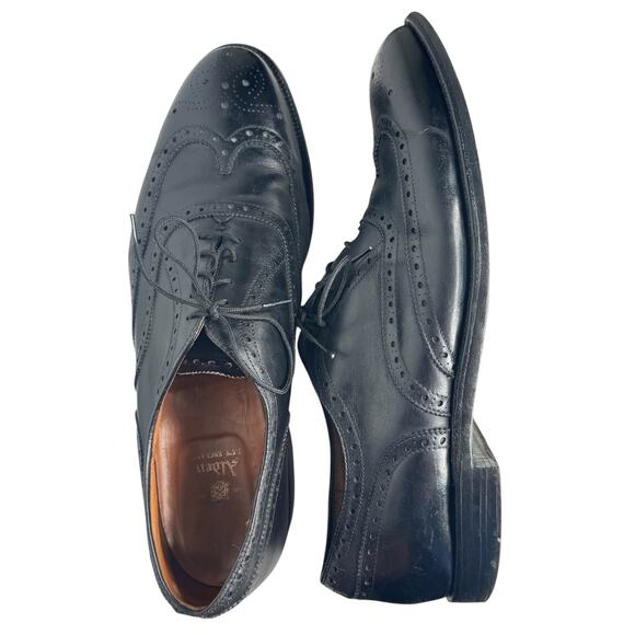 Alden England Black Leather Wingtip Brogue Shoes 12D Vintage main image 3